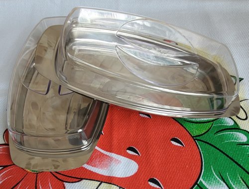 Manteigueira Inox com Tampa Acrílica